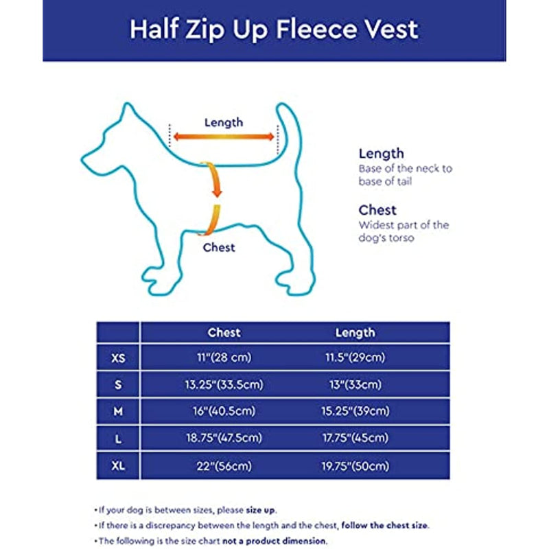 Half-Zip Fleece Dog Vest – Warm, Cozy & Easy-On Winter Sweater for Small Dogs