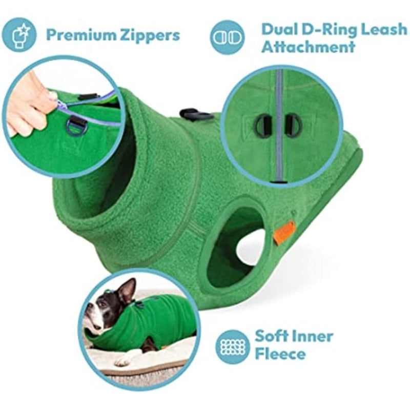 Half-Zip Fleece Dog Vest – Warm, Cozy & Easy-On Winter Sweater for Small Dogs