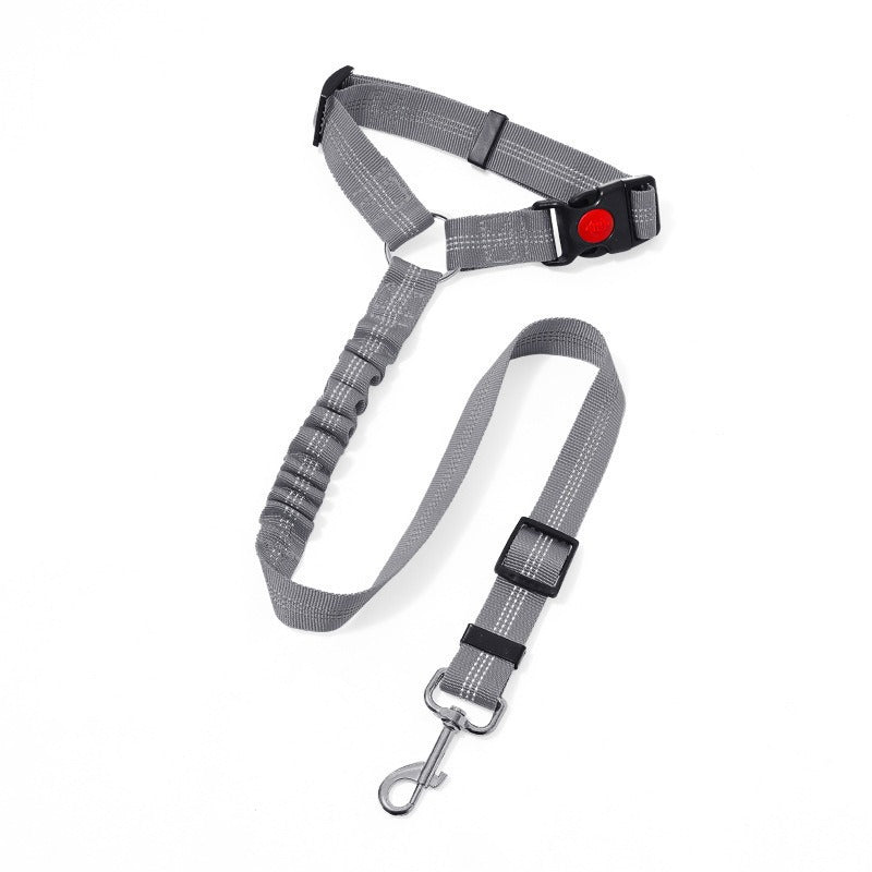 Shock-Absorbing Dog Car Seatbelt – Dual-Anchor Safety Restraint for Dogs