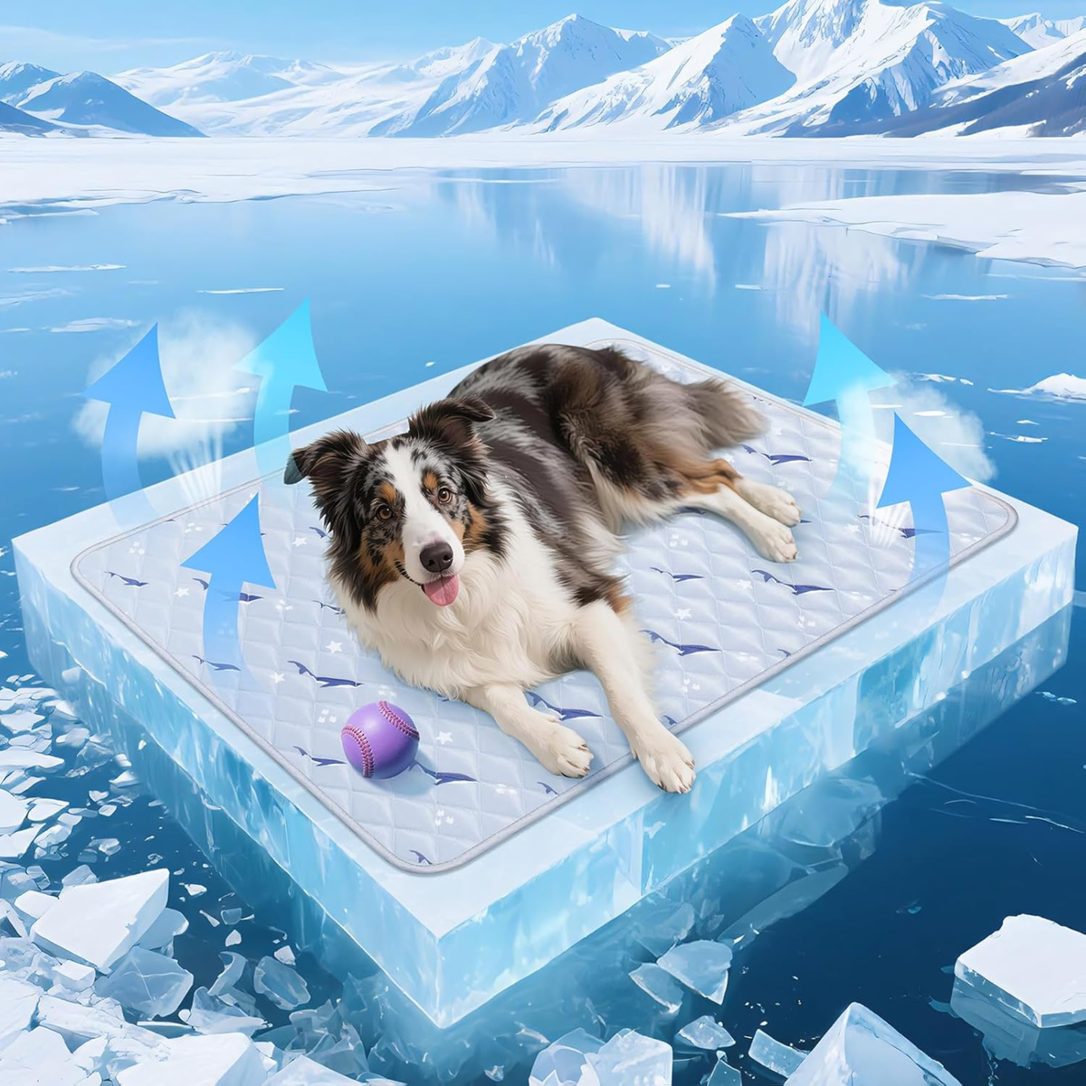 Portable Cooling Dog Mat with Non-Slip Bottom – Gel-Free Pet Cooling Pad for Summer & Year-Round Comfort
