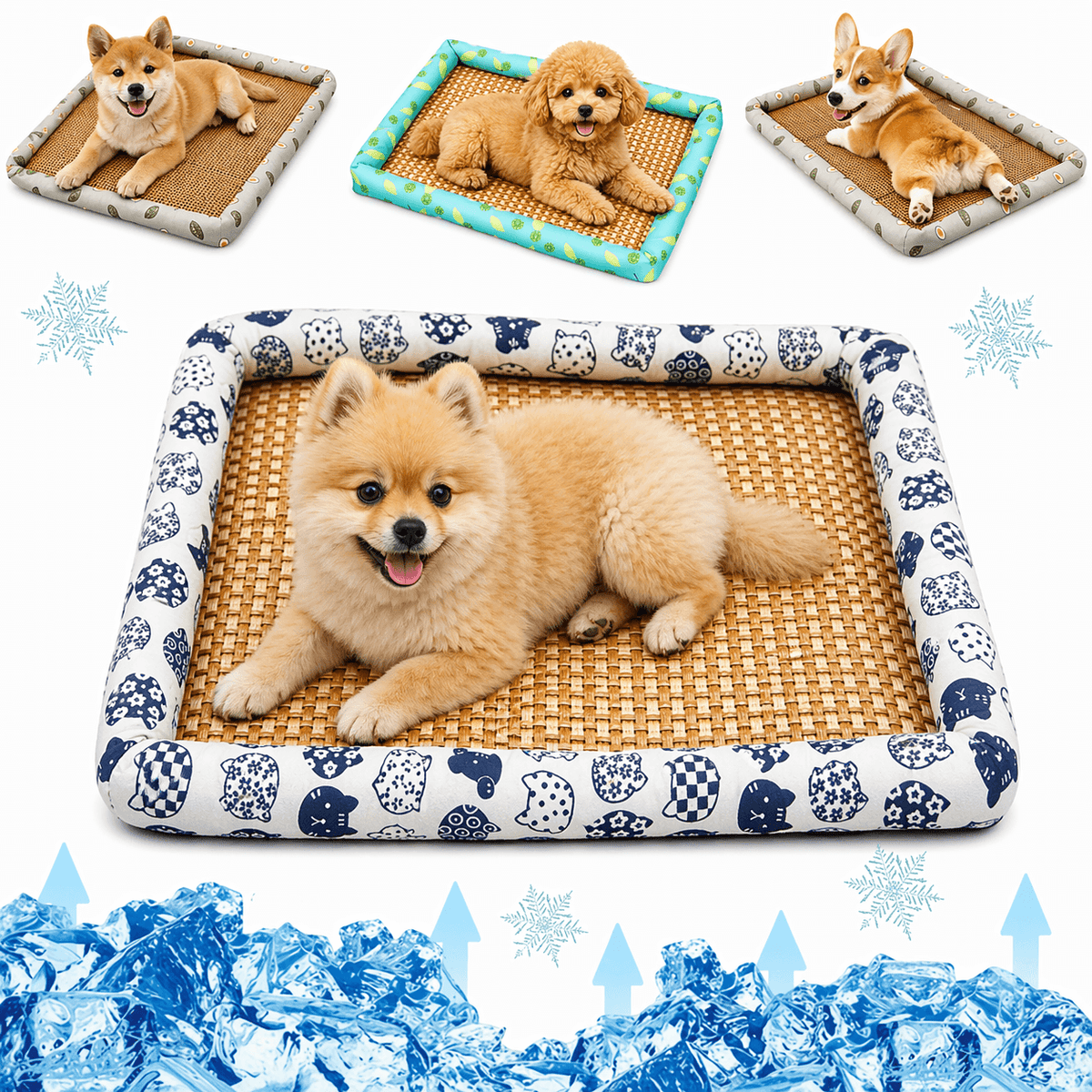Breathable Rattan Cooling Pet Bed for Dogs – Keeps Pets Cool & Comfortable All Summer