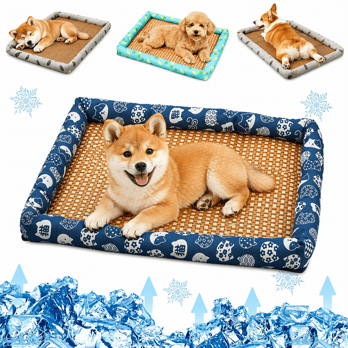 Breathable Rattan Cooling Pet Bed for Dogs – Keeps Pets Cool & Comfortable All Summer