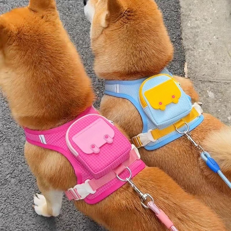 Dog Backpack Harness Set – Adjustable Pet Carrier & Walking Harness Combo