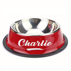 Personalized Stainless Steel Pet Bowl – Engraved Name for Cats & Dogs