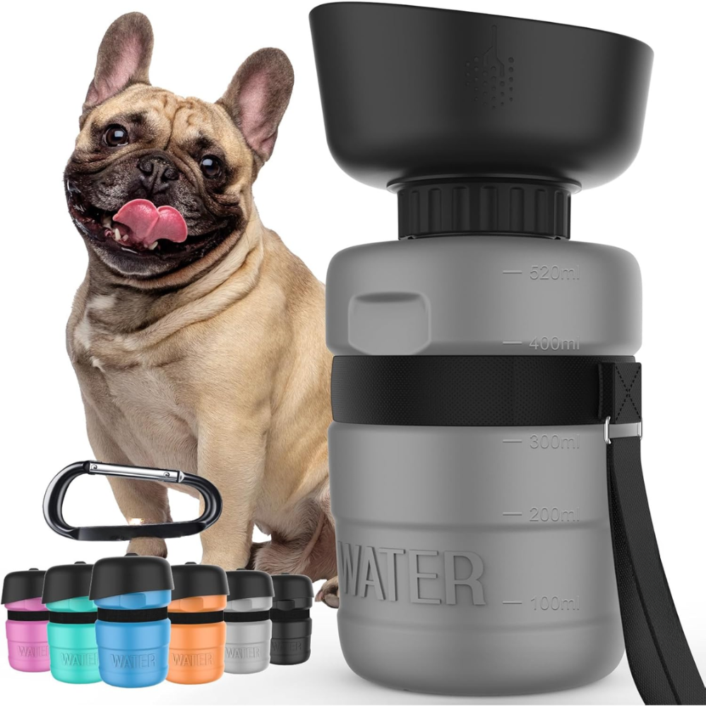 Portable Leak-Proof Dog Water Bottle with Built-In Bowl