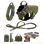 Tactical Military-Grade Dog Harness – Heavy-Duty Training & Outdoor Harness with Front/Rear D-Rings