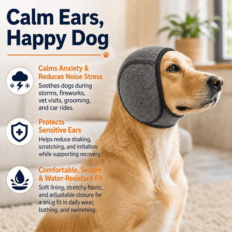 Calming Dog Ear Wrap – Anxiety Relief Headband for Dogs (S/M/L)