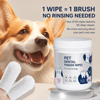 Dog & Cat Dental Finger Wipes — Gentle Plaque Removal & Breath Freshener