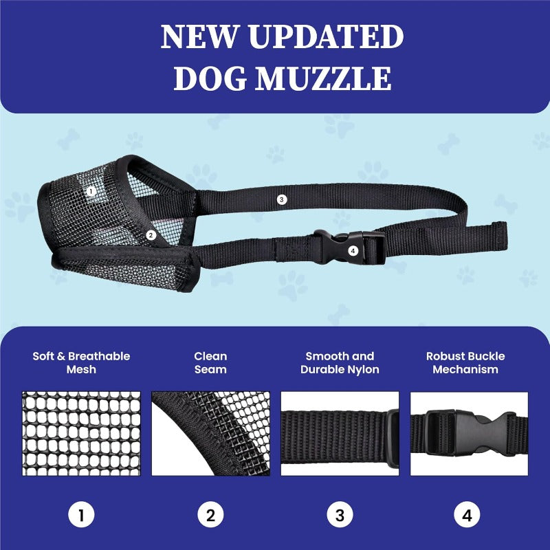 Soft & Breathable Mesh Dog Muzzle – Comfort-Fit for Long-Nosed Breeds