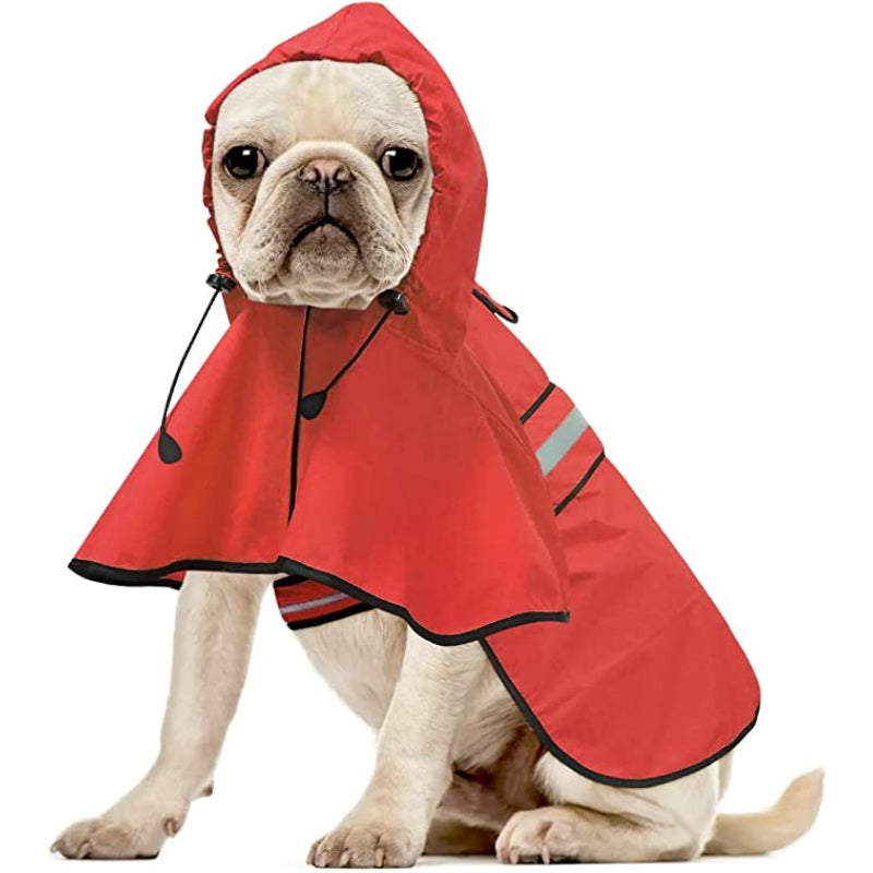 Waterproof Dog Raincoat for Small Breeds – Adjustable Hooded Jacket with Reflective Strip