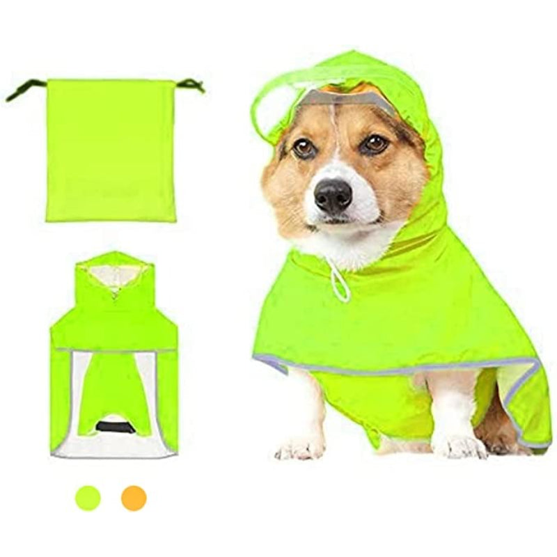 Dog Raincoat with Hood – Waterproof, Reflective & Adjustable Fit for Small & Medium Dogs
