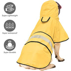 Waterproof Dog Raincoat for Small Breeds – Adjustable Hooded Jacket with Reflective Strip