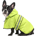 Waterproof Dog Raincoat for Small Breeds – Adjustable Hooded Jacket with Reflective Strip