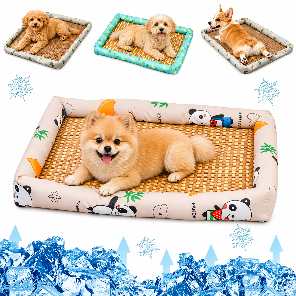 Breathable Rattan Cooling Pet Bed for Dogs – Keeps Pets Cool & Comfortable All Summer