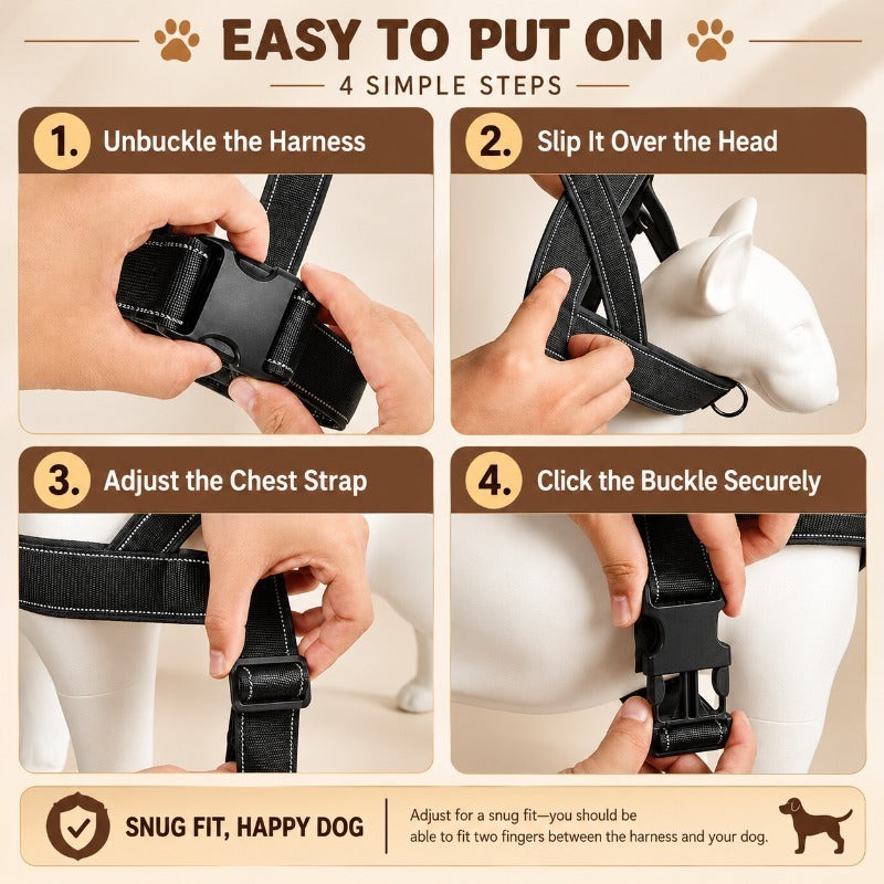 No-Pull Dog Harness – Front-Clip Training Harness for Strong Pullers