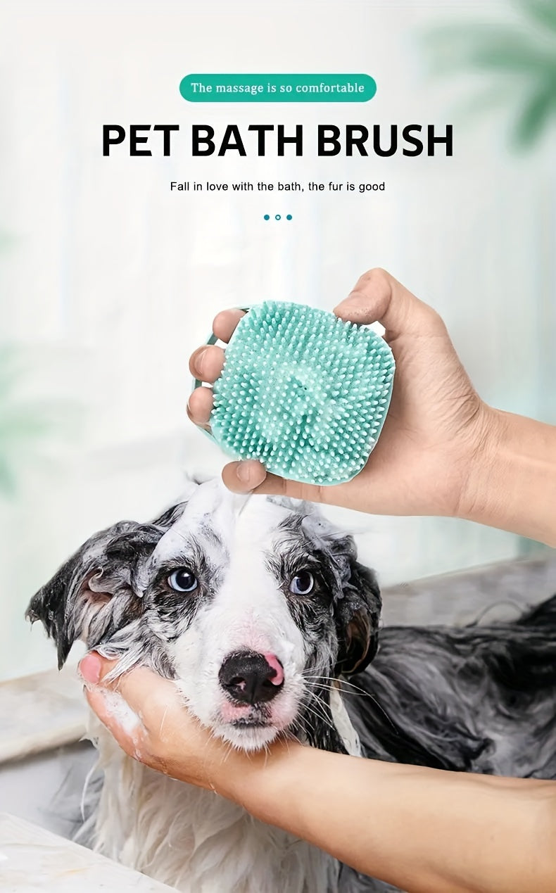 Pet Bath Brush with Built-In Shampoo Dispenser