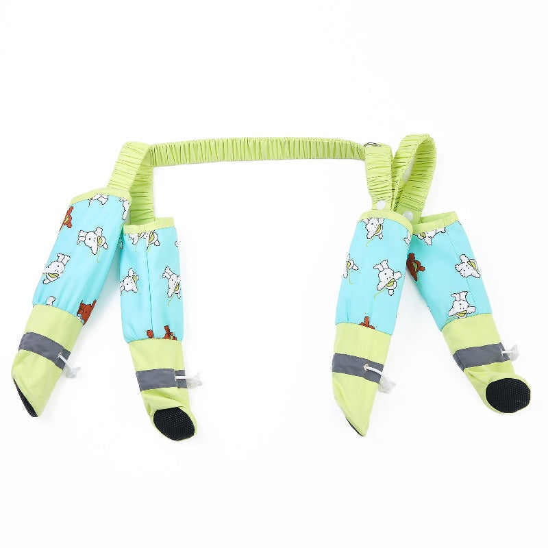 Stay-On Suspender Dog Boots – Waterproof Pet Rain Boots with Adjustable Straps