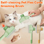 🔥 Self-Cleaning Pet Flea Comb & Grooming Brush for Dogs & Cats
