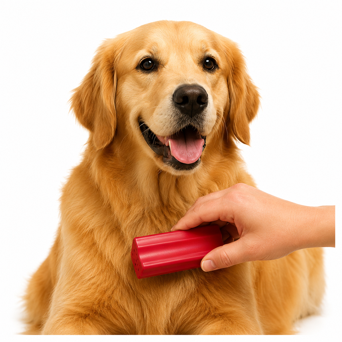 Undercoat Deshedding Brush for Dogs, Cats & Horses — Wood Handle + Rubber Bristles