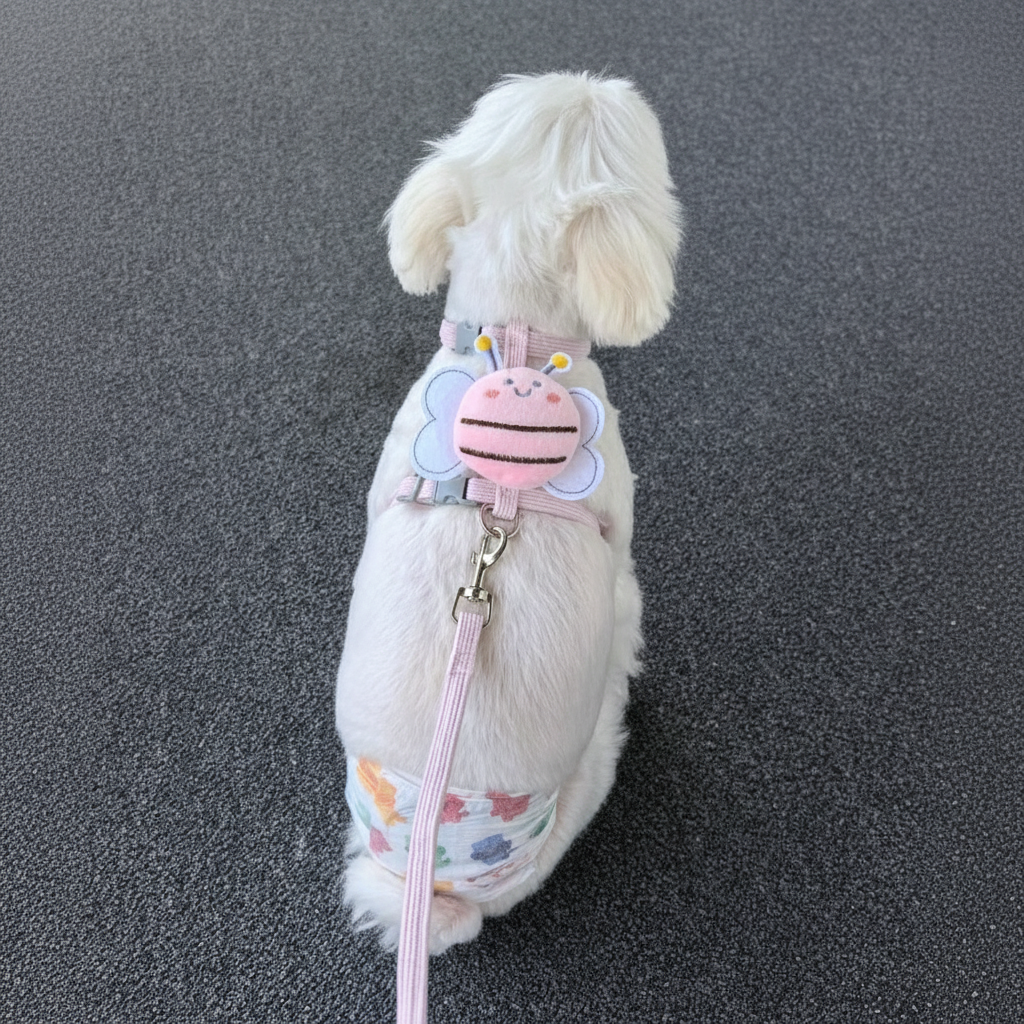 Adjustable Bee-Themed Pet Harness & Leash Set for Cats and Small Dogs
