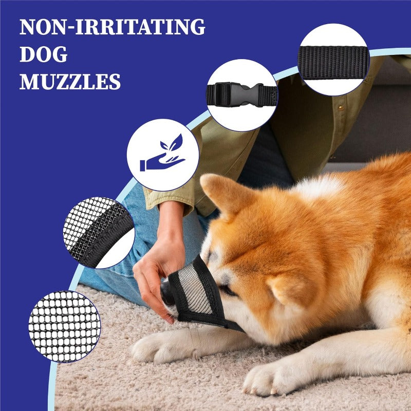 Soft & Breathable Mesh Dog Muzzle – Comfort-Fit for Long-Nosed Breeds