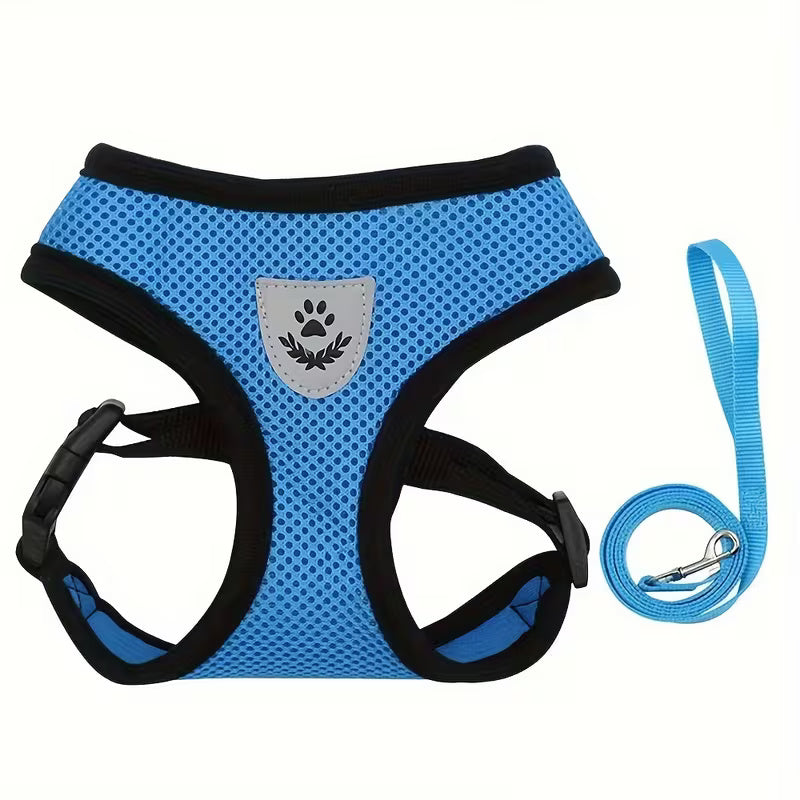 Adjustable Dog Harness with Reflective Leash – Comfortable, Safe & Breathable for Daily Walks