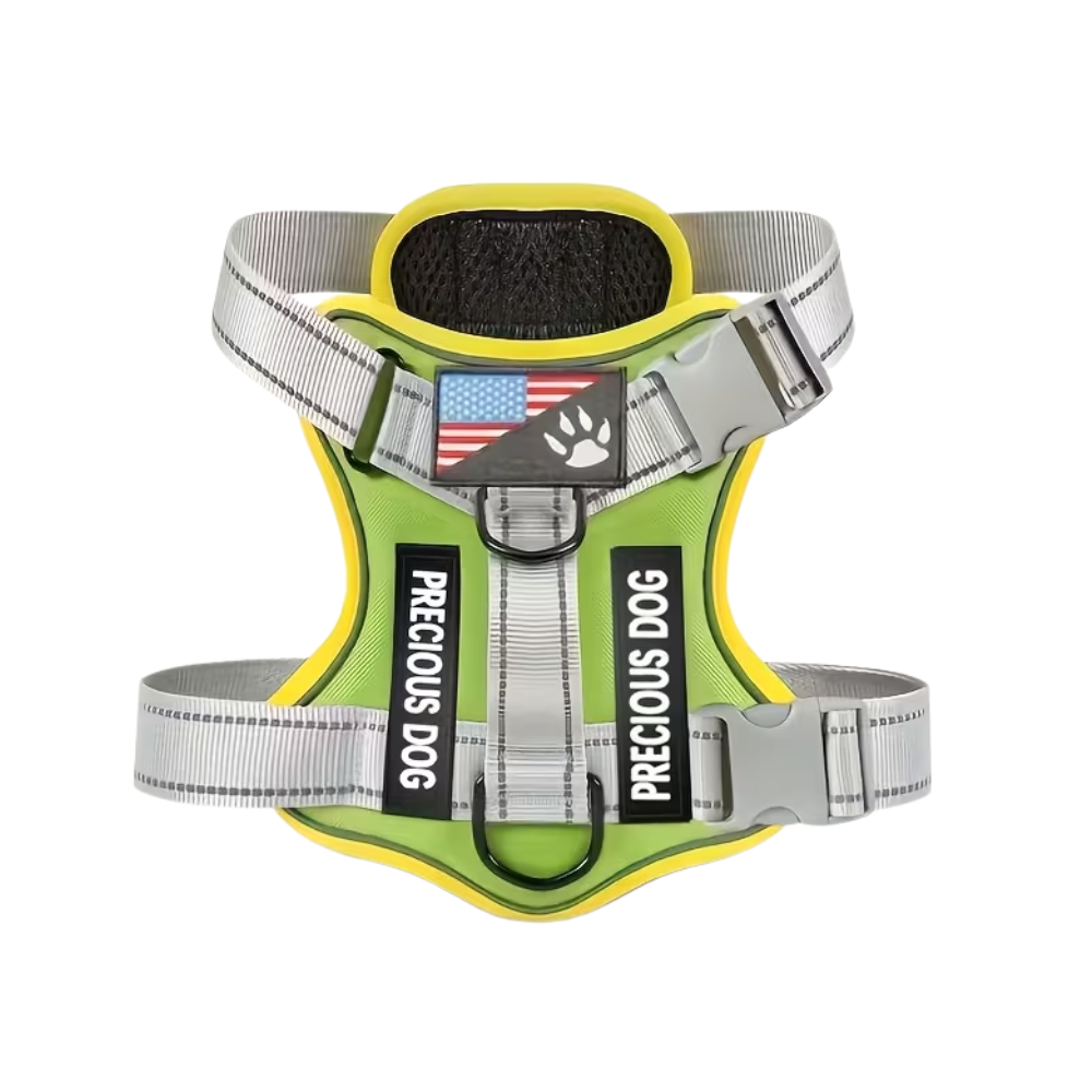 Adjustable Reflective Service Dog Harness with 5 Removable Training Patches