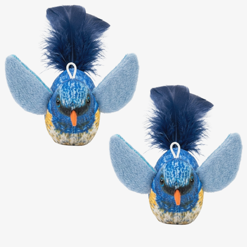 2-Pack Realistic Feathered Bird Cat Toys with Chirping Sound – Interactive Plush for Cats