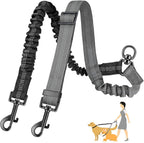 Reflective Adjustable Elastic Dog Leash – Shock-Absorbing & Tangle-Free