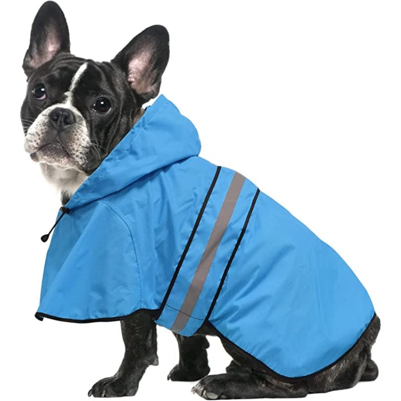 Waterproof Dog Raincoat for Small Breeds – Adjustable Hooded Jacket with Reflective Strip