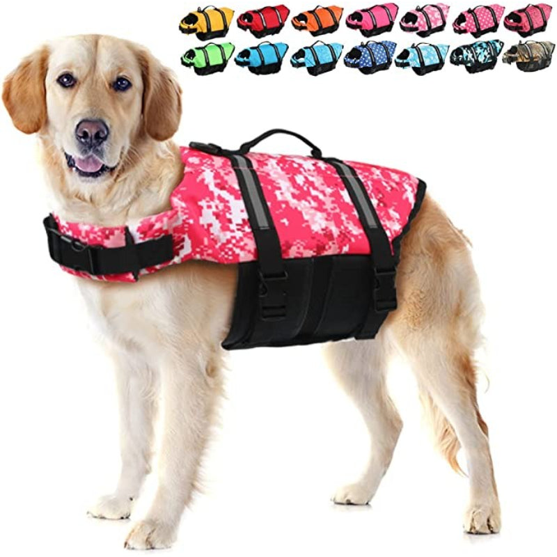 High-Buoyancy Dog Life Vest – Reflective Safety Flotation Jacket for Boating & Swimming