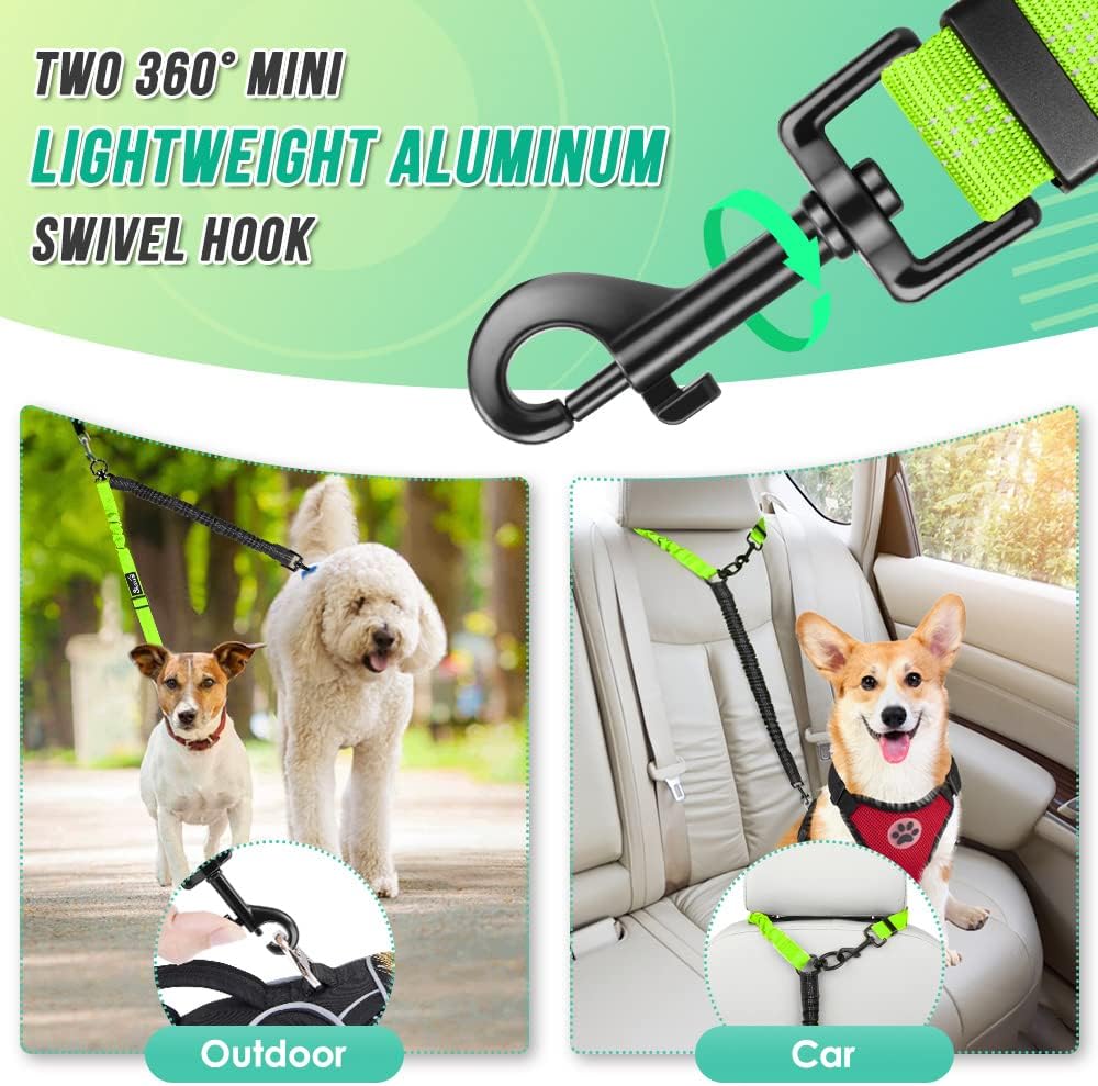Reflective Adjustable Elastic Dog Leash – Shock-Absorbing & Tangle-Free
