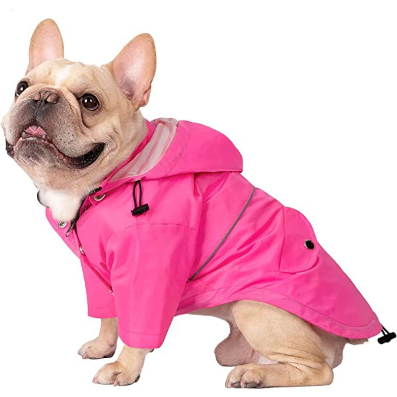 Dog Raincoat with Hood – Waterproof Double-Layer Zip Jacket for Small to Extra Large Dogs (Yellow, XL)