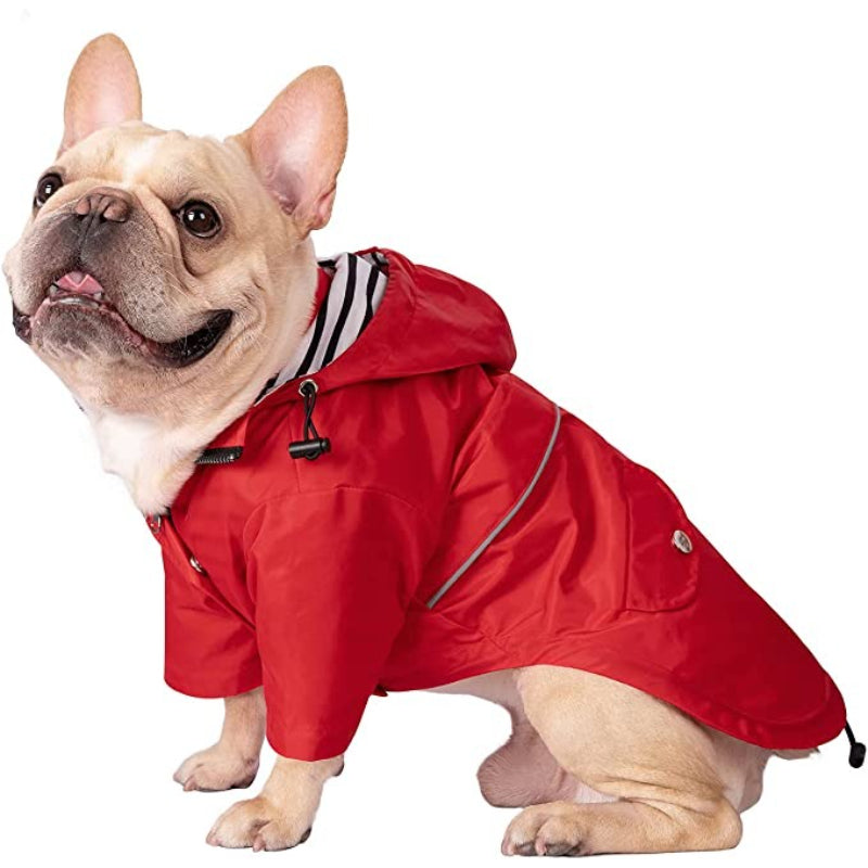 Dog Raincoat with Hood – Waterproof Double-Layer Zip Jacket for Small to Extra Large Dogs (Yellow, XL)