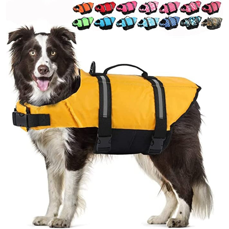 High-Buoyancy Dog Life Vest – Reflective Safety Flotation Jacket for Boating & Swimming