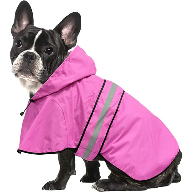 Waterproof Dog Raincoat for Small Breeds – Adjustable Hooded Jacket with Reflective Strip