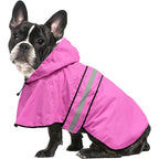 Waterproof Dog Raincoat for Small Breeds – Adjustable Hooded Jacket with Reflective Strip