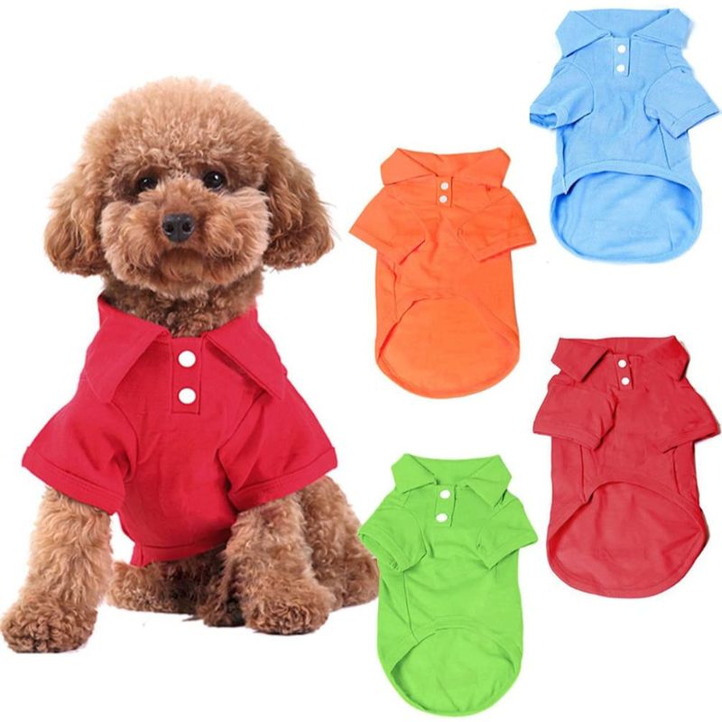 4-Piece Dog T-Shirt Set – Breathable Puppy Sweatshirts, Cute Pet Outfit Coats for Small to Medium Dogs