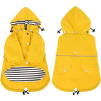 Dog Raincoat with Hood – Waterproof Double-Layer Zip Jacket for Small to Extra Large Dogs (Yellow, XL)