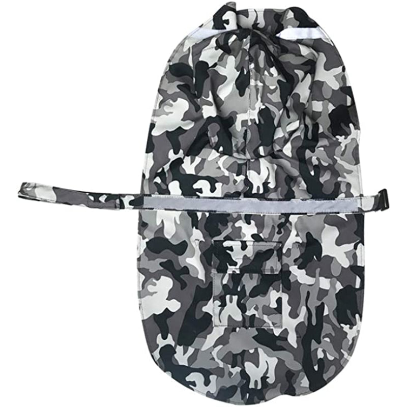 Large Dog Raincoat — Adjustable Waterproof Rain Jacket for Dogs, Lightweight Poncho with Reflective Strip & Hood