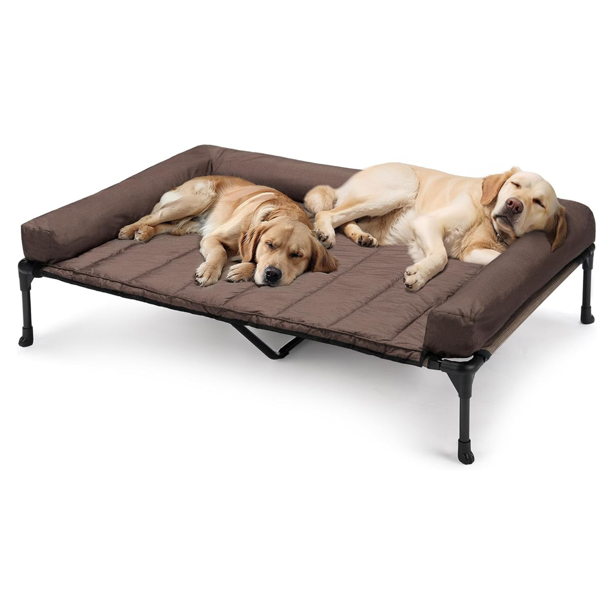Elevated Cooling Dog Bed with Waterproof Bolster Cushion