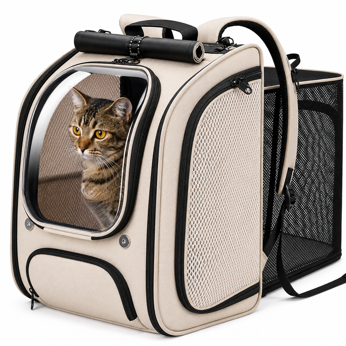 3D Ergonomic Pet Backpack Carrier – Comfortable, Ventilated & Secure for Cats & Small Dogs
