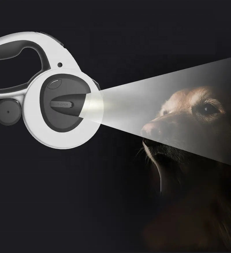 5-in-1 Reflective Dog Leash with Built-in LED Flashlight