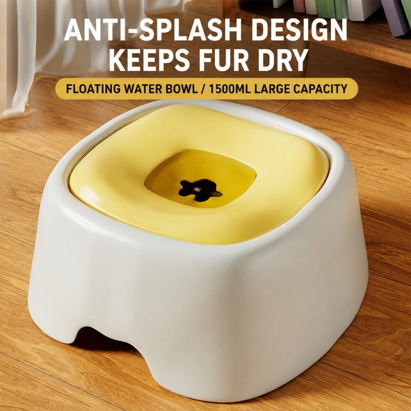 Dry Chin Floating Pet Water Bowl – Splash-Free, Non-Slip & Easy-Clean Design