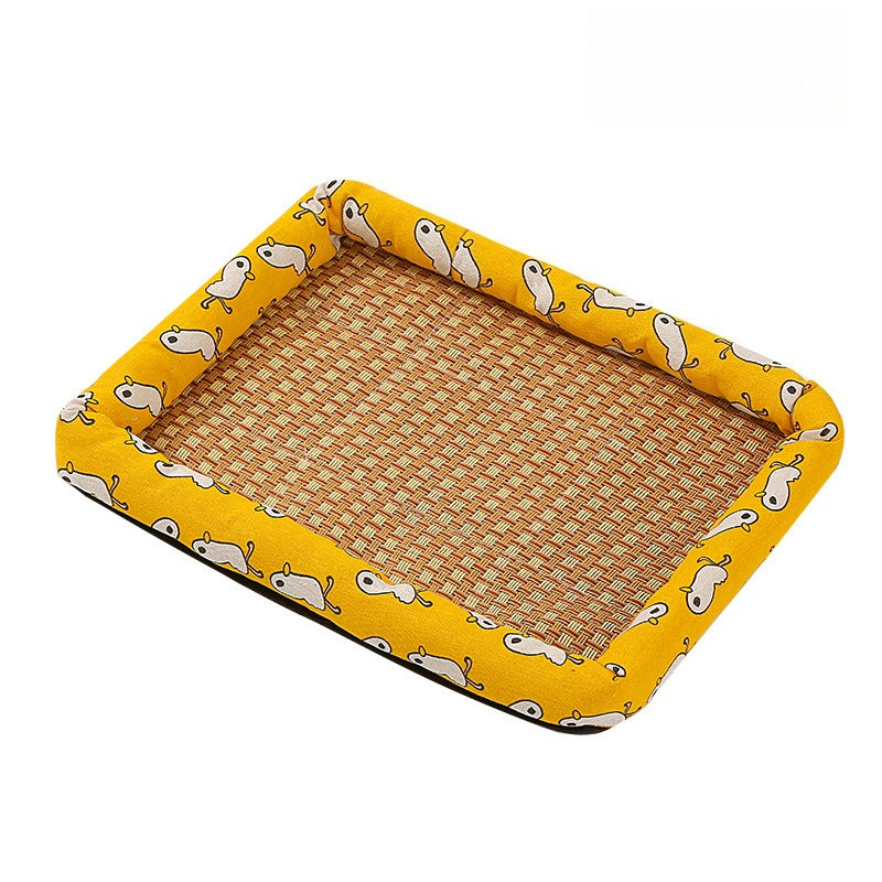 Breathable Rattan Cooling Pet Bed for Dogs – Keeps Pets Cool & Comfortable All Summer