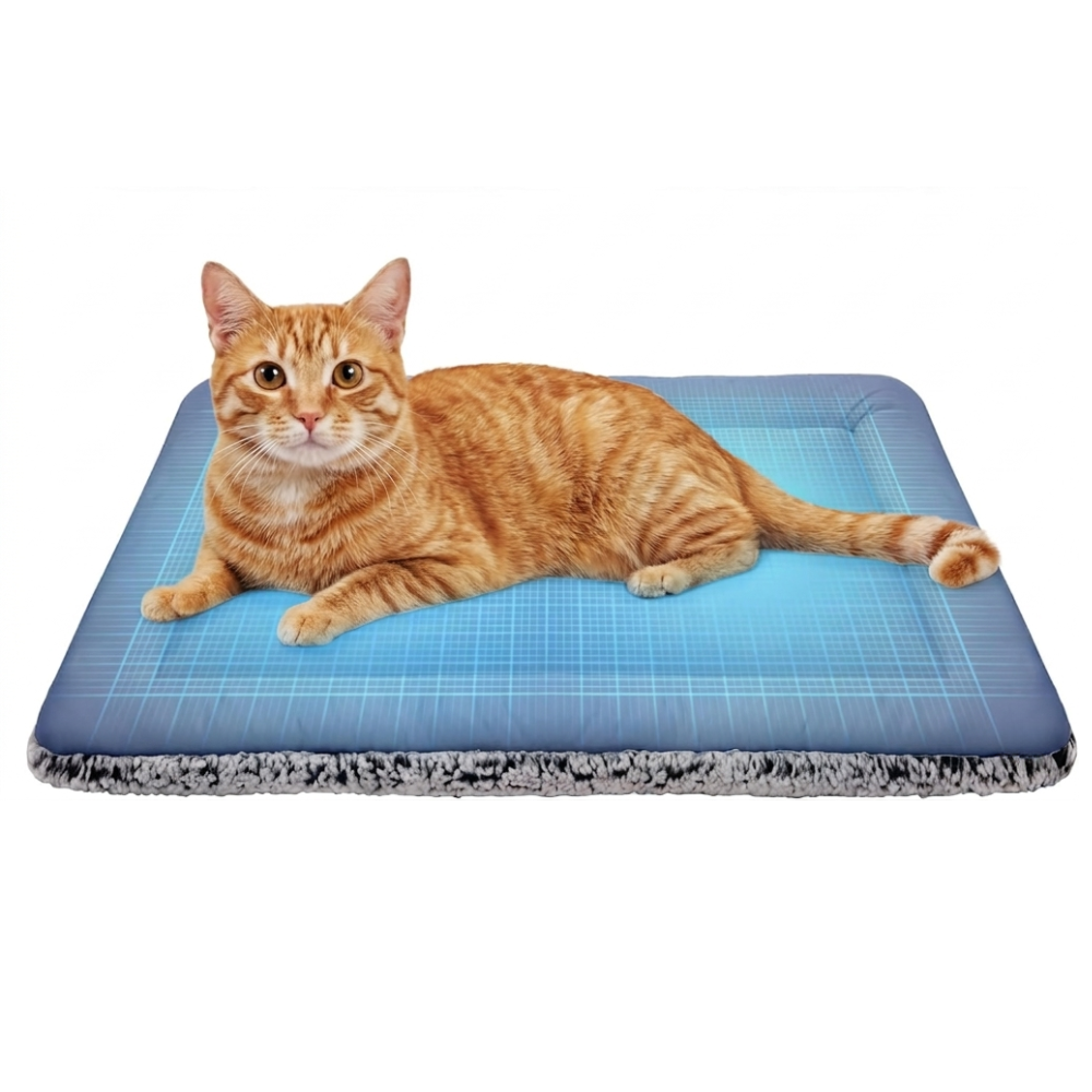 Reversible Pet Bed – Soft Fleece & Cooling Ice Silk Dual-Sided Cat Bed