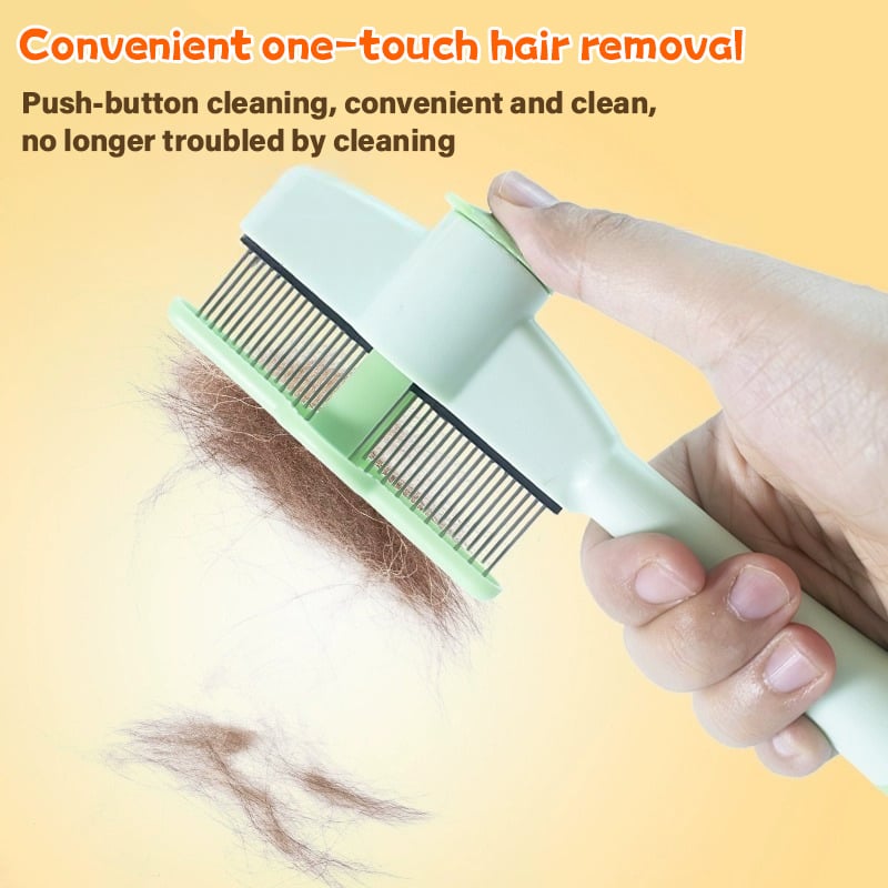 🔥 Self-Cleaning Pet Flea Comb & Grooming Brush for Dogs & Cats