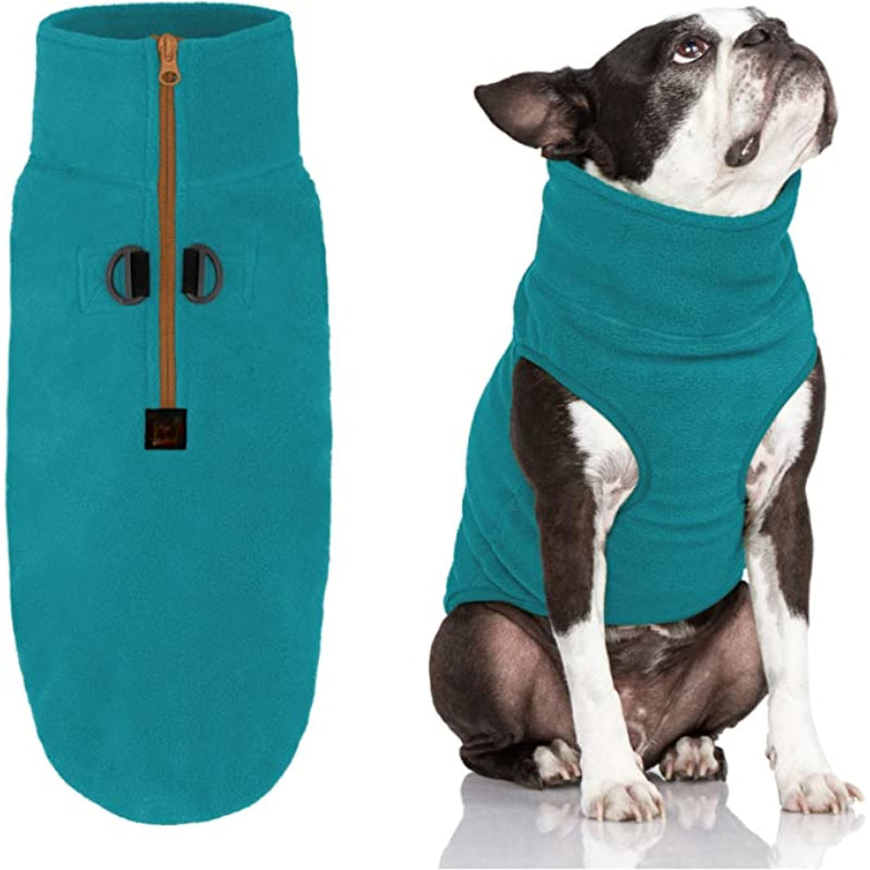 Half-Zip Fleece Dog Vest – Warm, Cozy & Easy-On Winter Sweater for Small Dogs