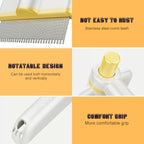 Pet Hair Comb for Dogs & Cats — Deshedding Grooming Tool with Easy-Clean Lever