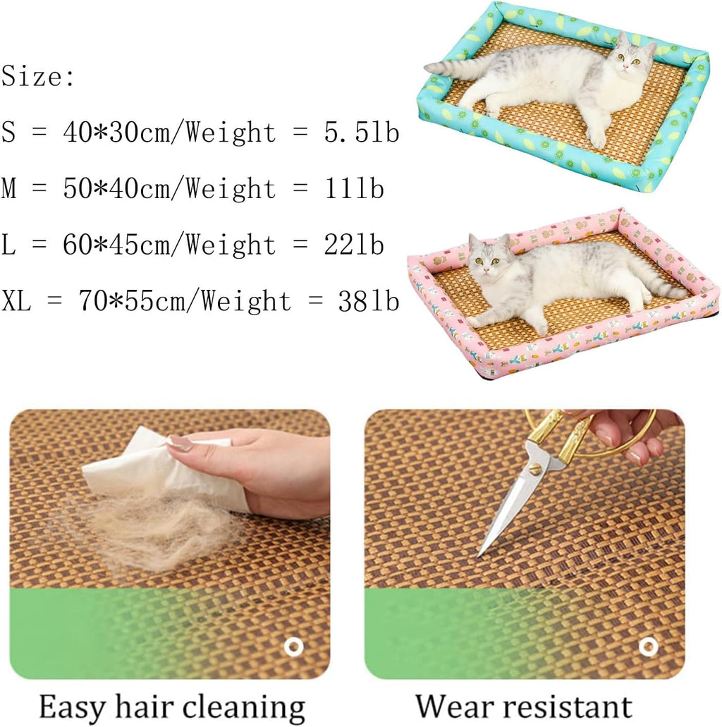 Breathable Rattan Cooling Pet Bed for Dogs – Keeps Pets Cool & Comfortable All Summer